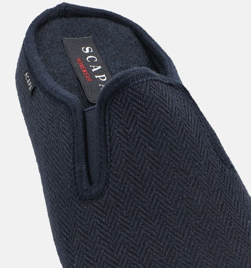 Scapa Donkerblauwe Open Pantoffels voor heren (381012) - geschikt voor steunzolen