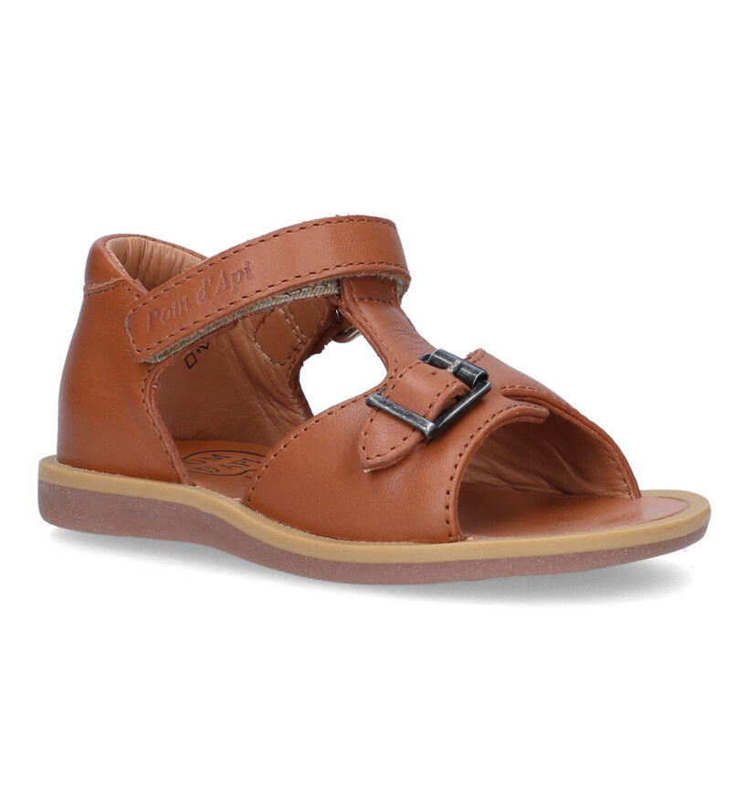 Pom d'Api Poppy Easy Sandales en Cognac pour garçons (322946)