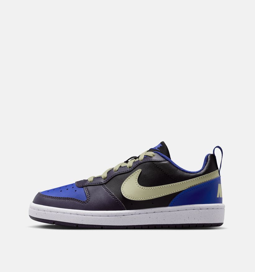 Nike Court Borough Zwarte/Blauwe Sneakers voor jongens (364602) - geschikt voor steunzolen