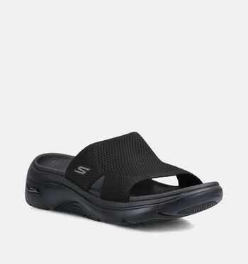 Skechers Arch Fit Slippers Zwart/Bruin