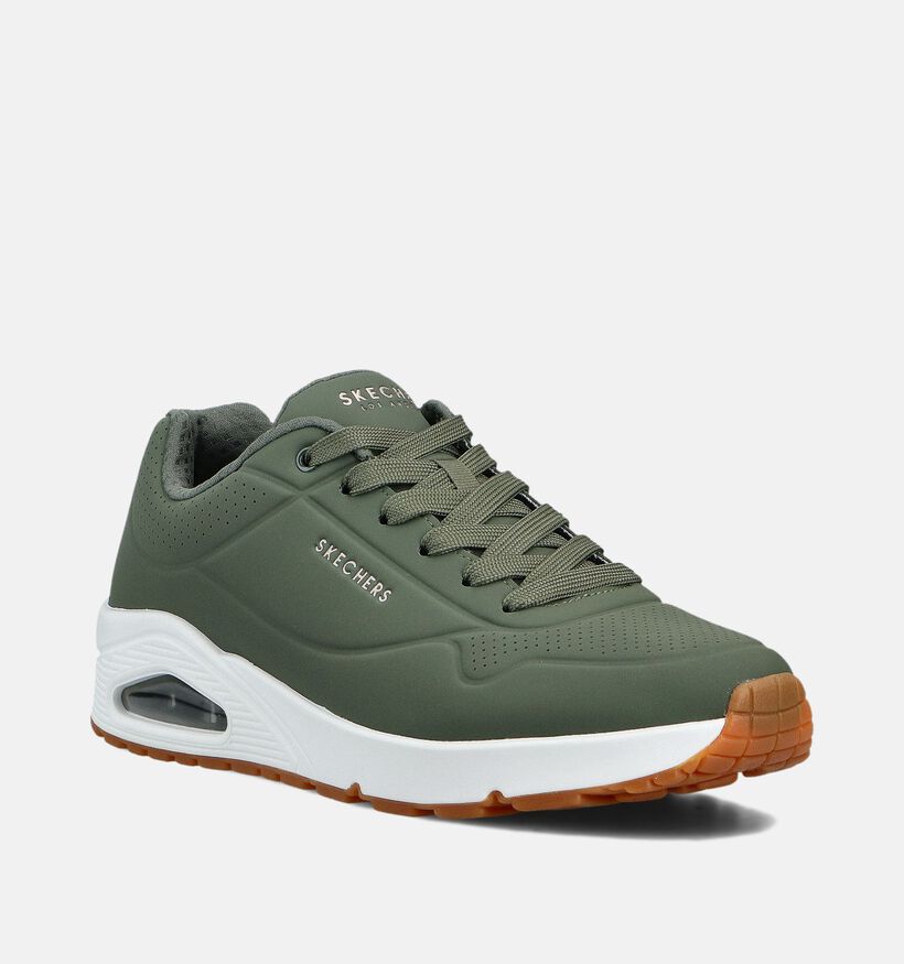 Skechers Uno Stand On Air Baskets en Vert kaki pour hommes (362193) - pour semelles orthop&eacute;diques