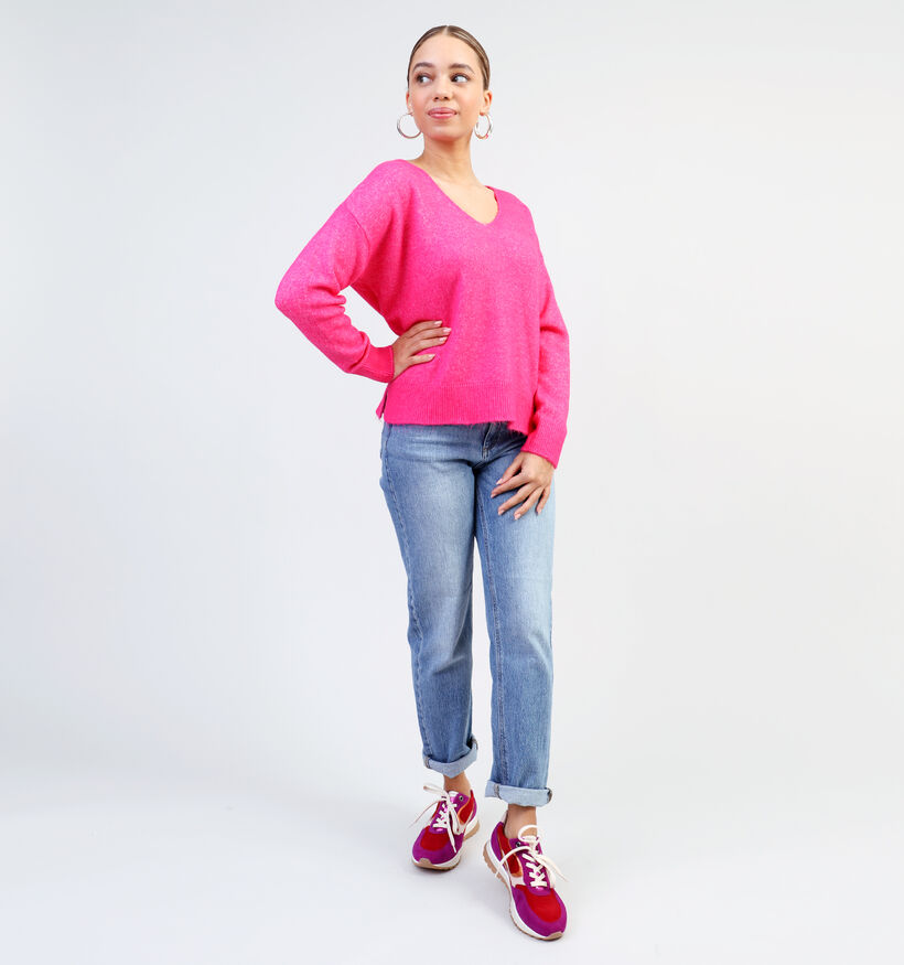 Vero Moda Philine V-neck Pull en Rose pour femmes (335326)