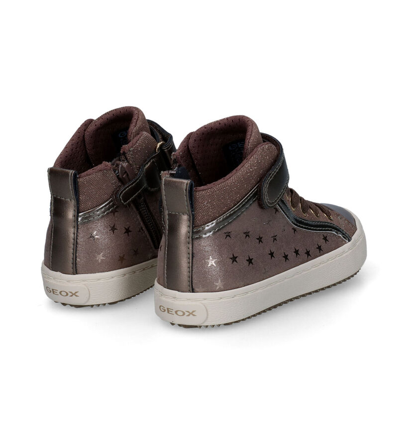 Geox Kalispera Taupe Hoge Sneakers voor meisjes (312541) - geschikt voor steunzolen