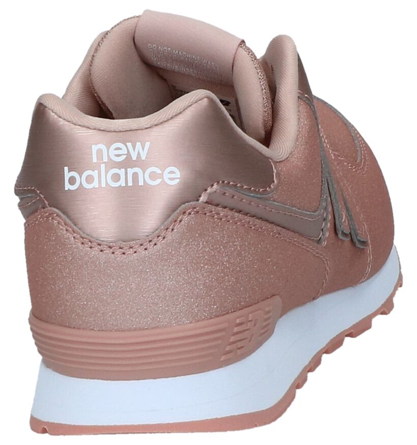 Rose Gold Lage Sportieve Sneakers met Glitter New Balance GC 574 in imitatieleer (223622)