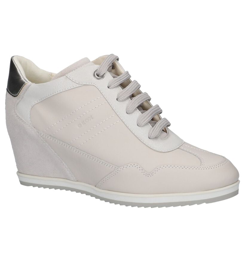 Ecru Sneakers met Sleehak Geox Illusion in kunstleer (212724)