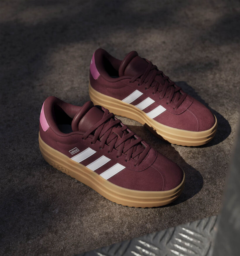 adidas VL Court Bold Baskets basses en Bordeaux pour filles (375374)