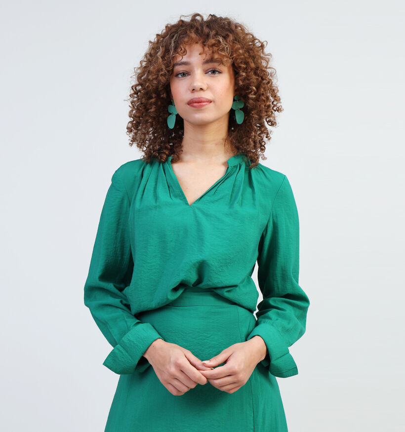 Vila Milla V-Neck Blouse en Vert pour femmes (335029)