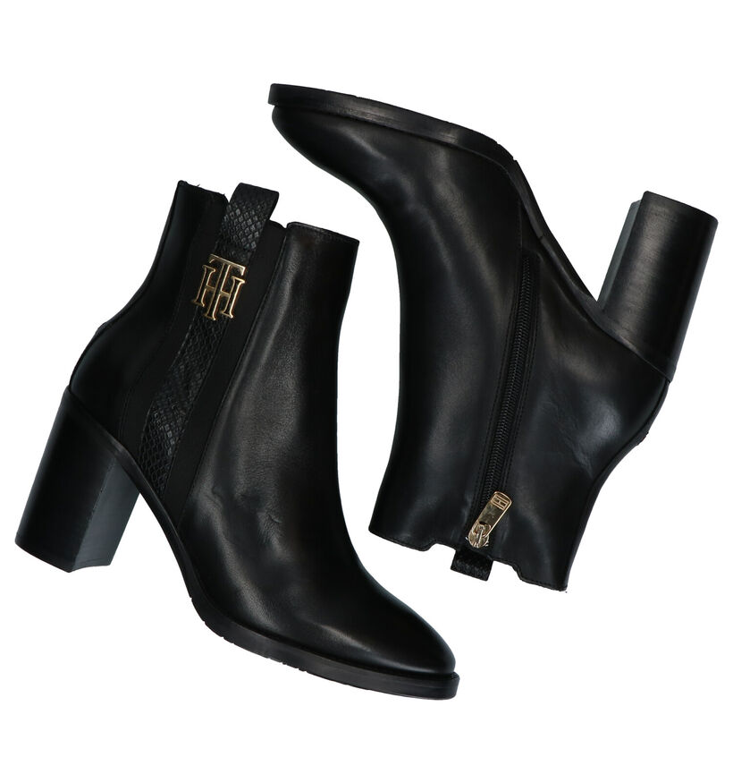 Tommy Hilfiger TH Interlock Bottillons en Noir en cuir (279984)