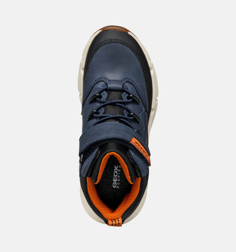 Geox Flexyper Baskets montantes en Bleu fonc&eacute; pour gar&ccedil;ons (377719) - pour semelles orthop&eacute;diques