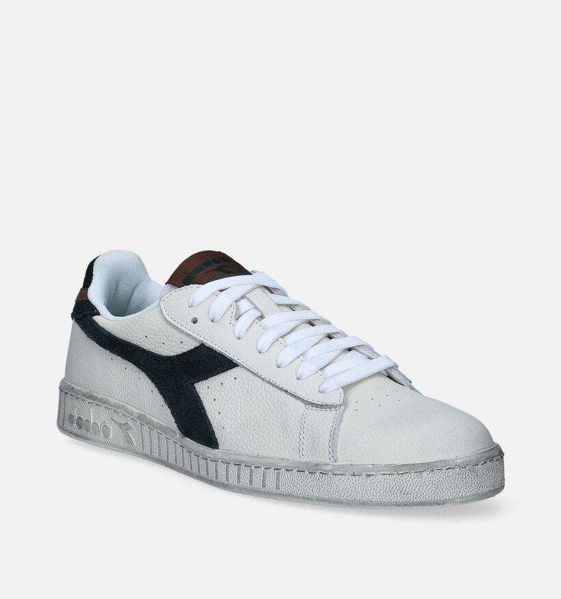 Diadora Game L Low Waxed Suede Pop Witte Sneakers voor heren (344907)