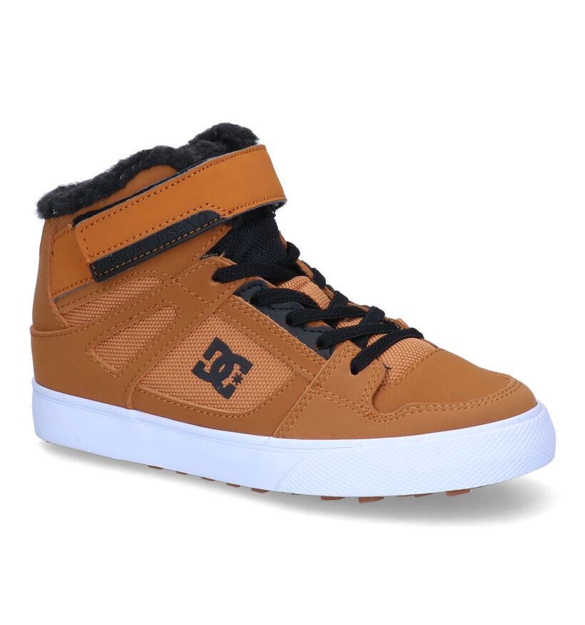 DC Shoes Pure High Top Cognac Sneakers in stof (294200)