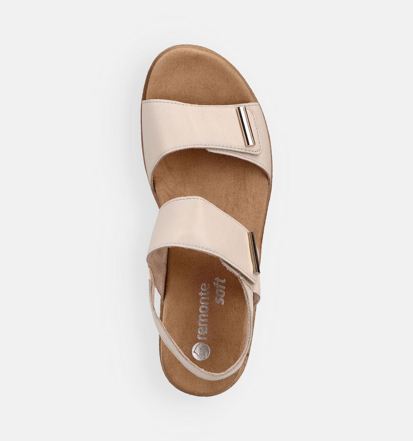 Remonte Sandales compens&eacute;es en &Eacute;cru pour femmes (370468) - pour semelles orthop&eacute;diques