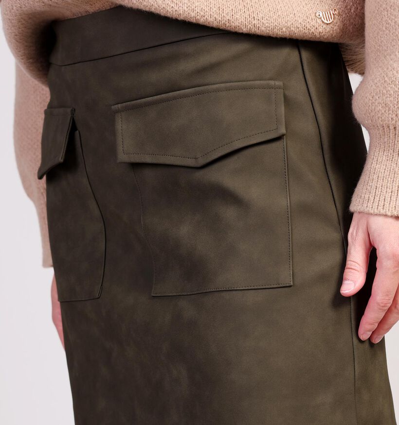 Orfeo Riki Jupe courte en Vert kaki pour femmes (364351)