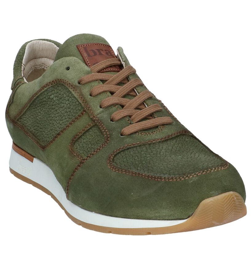 Braend Chaussures à lacets en Vert kaki en nubuck (247742)