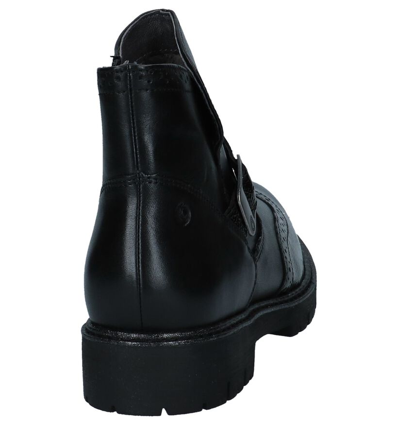Zwarte Stoere Boots Be Natural in leer (225924)