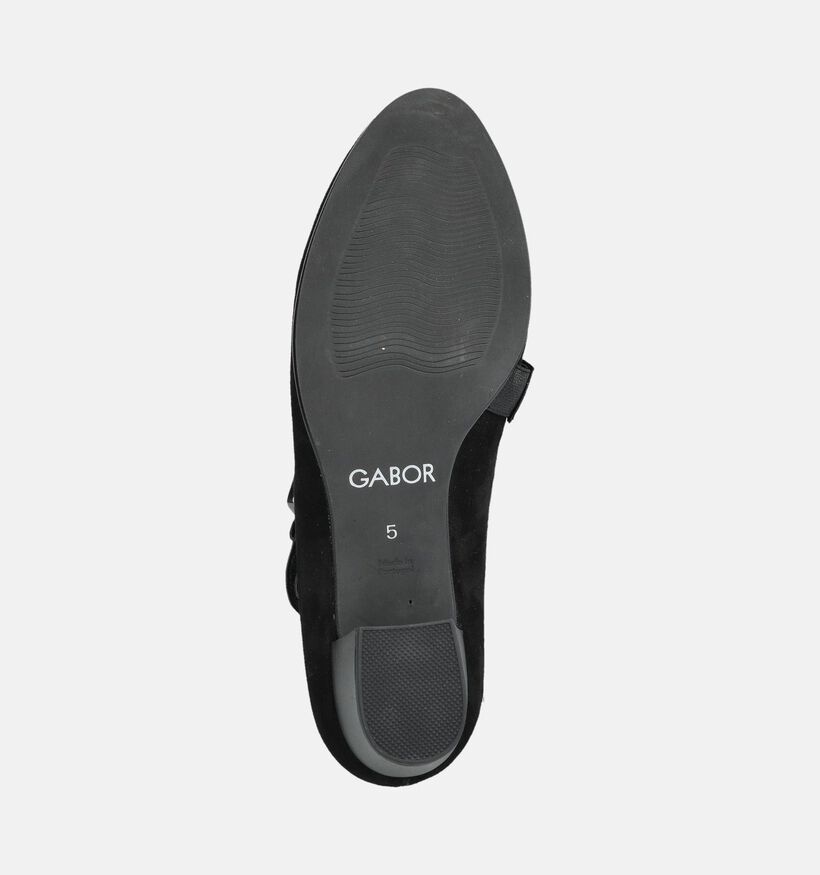 Gabor Comfort Chaussures plates en Noir pour femmes (380036) - pour semelles orthop&eacute;diques