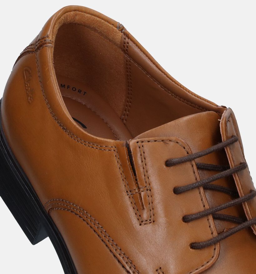 Clarks Tilden Cap Cognac Veterschoenen voor heren (324802)