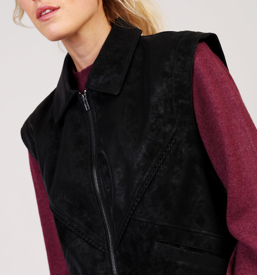 Vila Pulina Coated Zwarte Mouwloze Jas voor dames (361318)