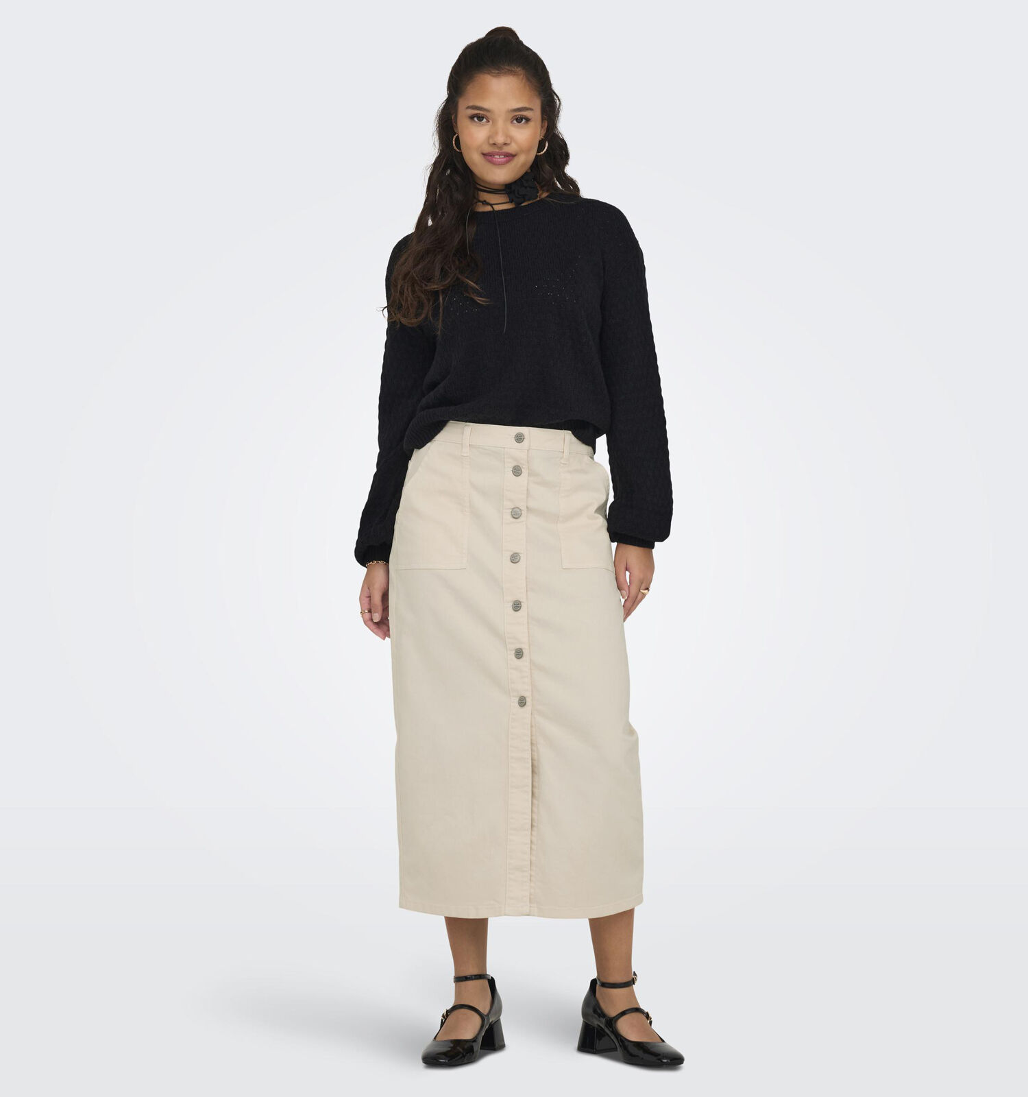 JDY Nora Beige Lange rok Dames Rokken Online op TORFS.BE