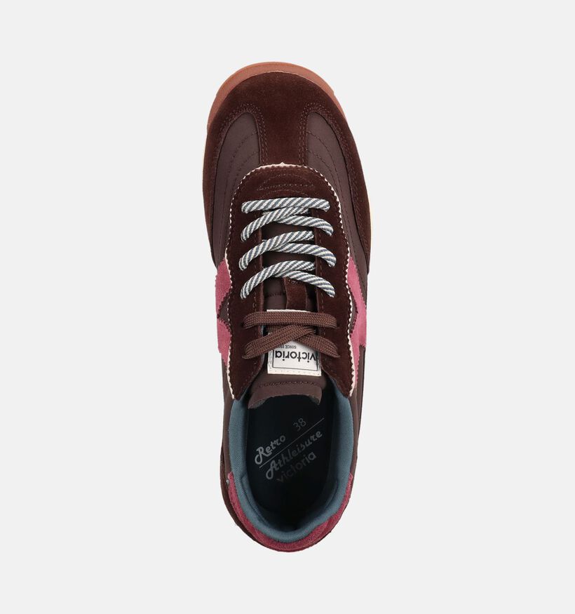 Victoria Donkerbruine Veterschoenen voor dames (378885) - geschikt voor steunzolen