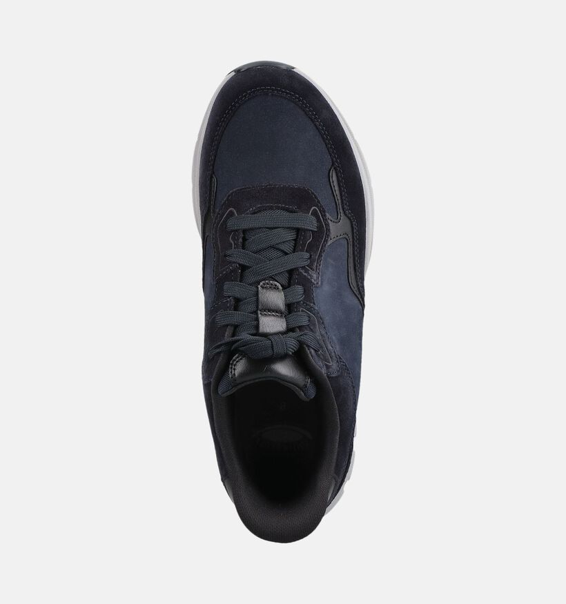 Gabor Rollingsoft Baskets Slip-on en Bleu fonc&eacute; pour hommes (380906) - pour semelles orthop&eacute;diques