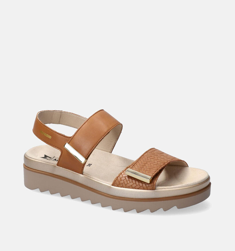 Mephisto Dominica Sandales avec talon compensé en Cognac pour femmes (354277)