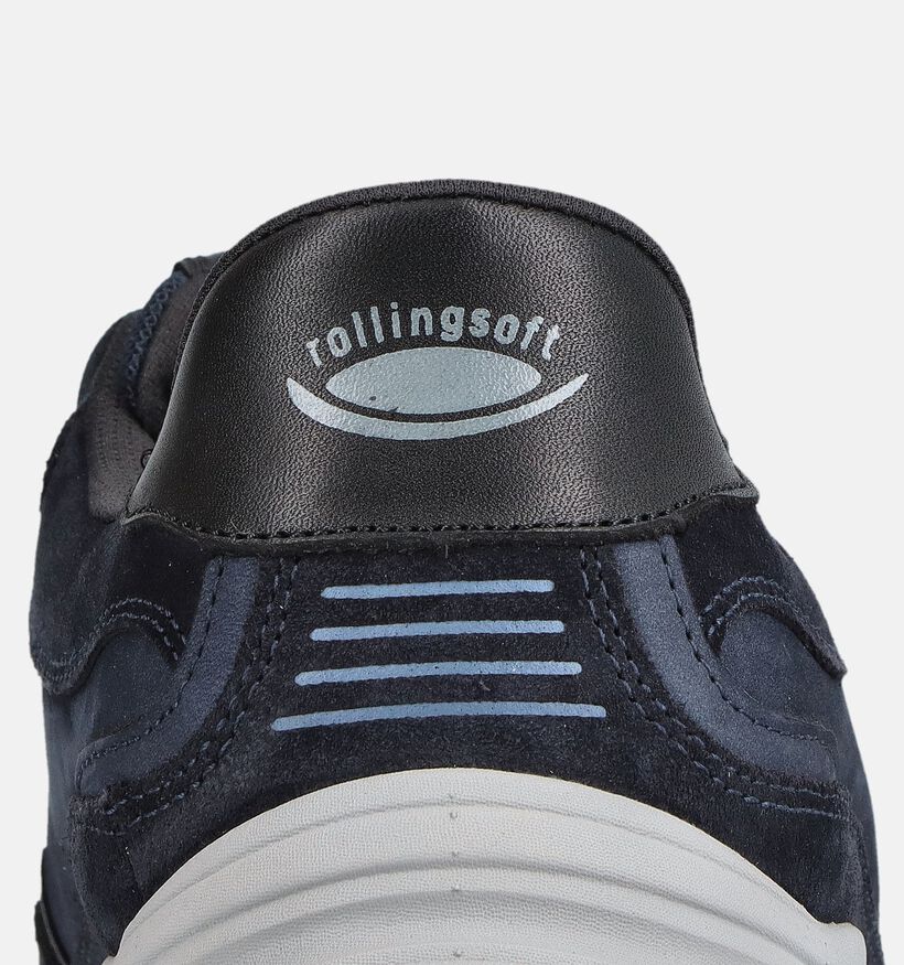 Gabor Rollingsoft Baskets Slip-on en Bleu fonc&eacute; pour hommes (380906) - pour semelles orthop&eacute;diques