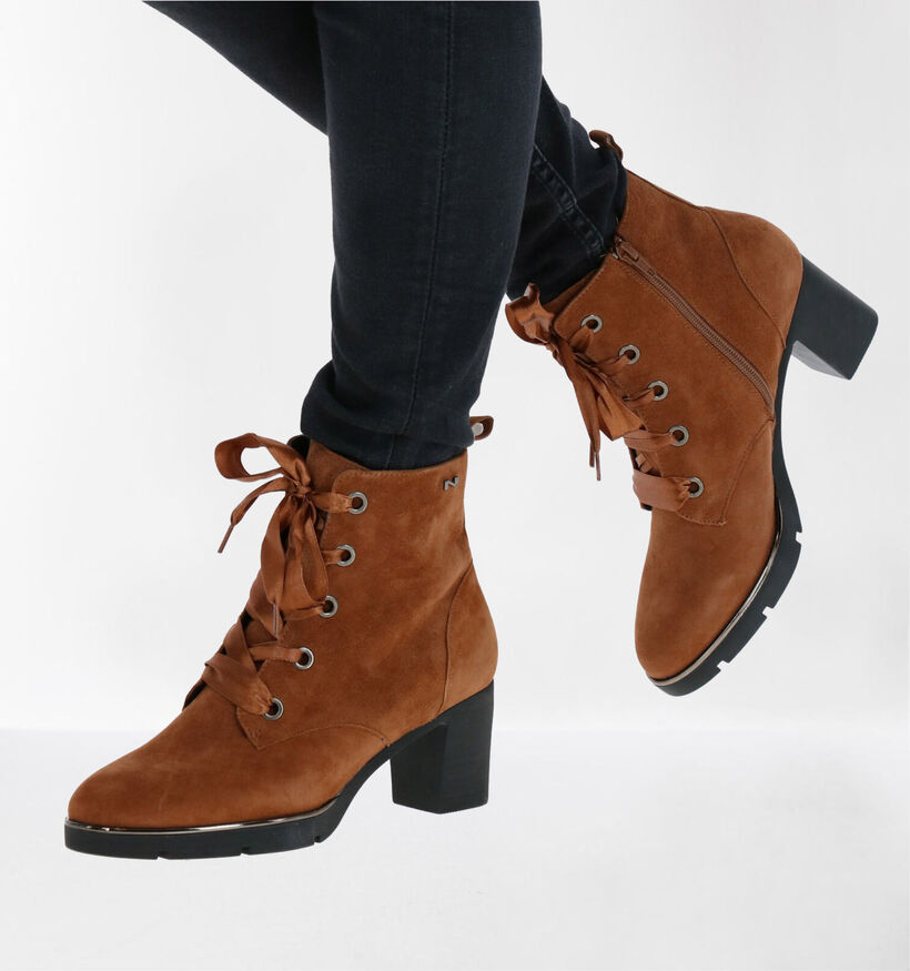 Nathan-Baume Cognac Enkellaarzen in daim (283262)