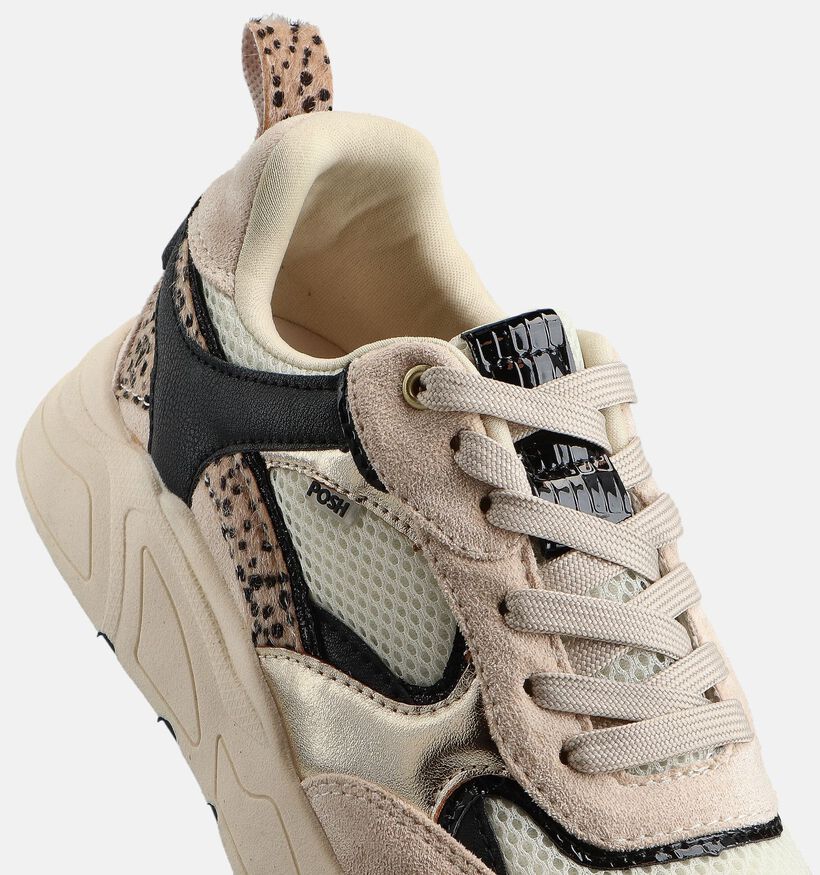 Posh by Poelman Beige Sneakers voor dames (361273) - geschikt voor steunzolen