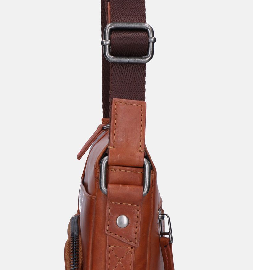 Maverick Cognac Lederen Crossbodytas voor heren (376153)