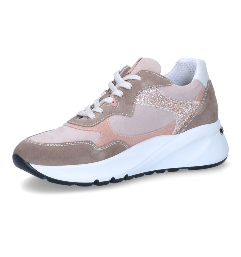 NeroGiardini Taupe Sneakers in leer (307511)