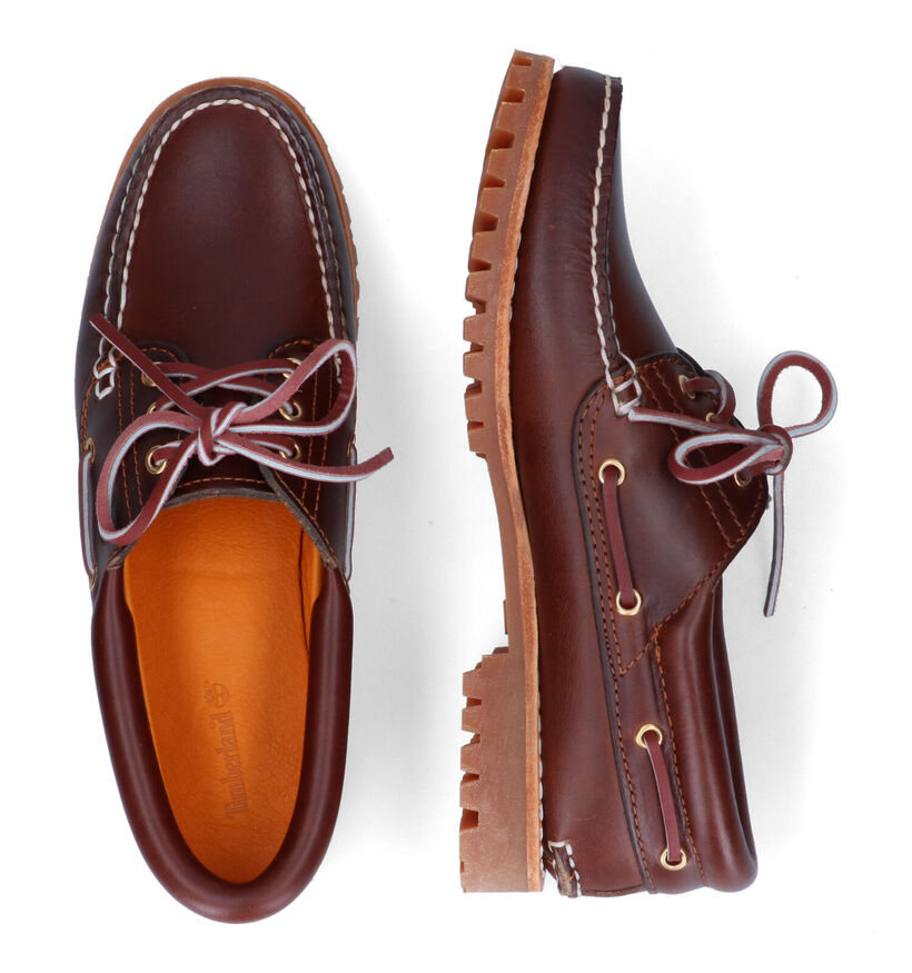 Timberland Heritage Noreen 3 Eye Chaussures bateau en Cognac en cuir (303668)