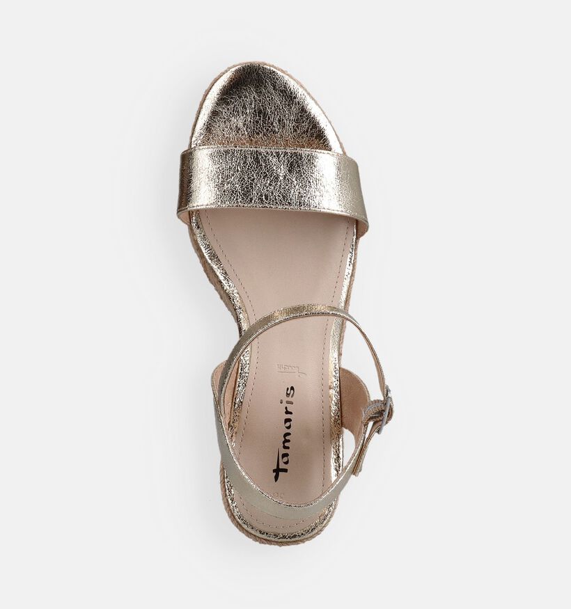 Tamaris Sandales compens&eacute;es en Or pour femmes (371697)