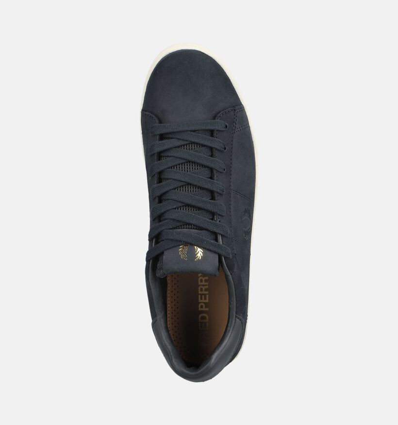 Fred Perry Spencer Nubuck Chaussures plates en Bleu fonc&eacute; pour hommes (375100)