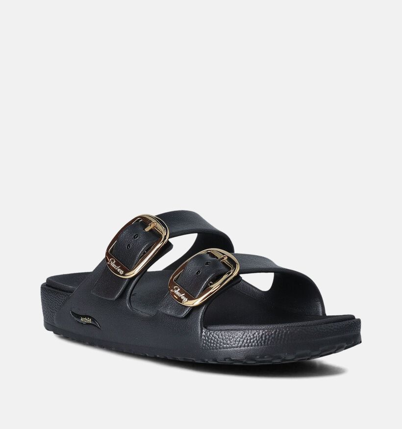 Skechers Arch Fit Cali Breeze 2.0 Gold Star Zwarte Slippers voor dames (354738)