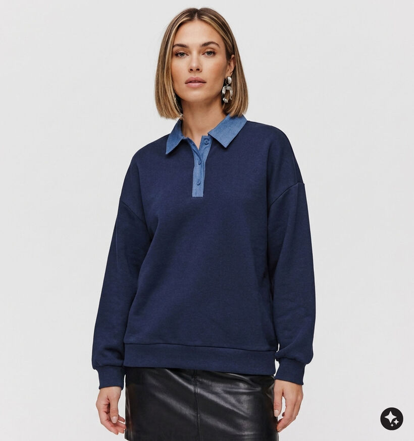 Vila Sif Sweatshirt en Bleu fonc&eacute; pour femmes (382057)