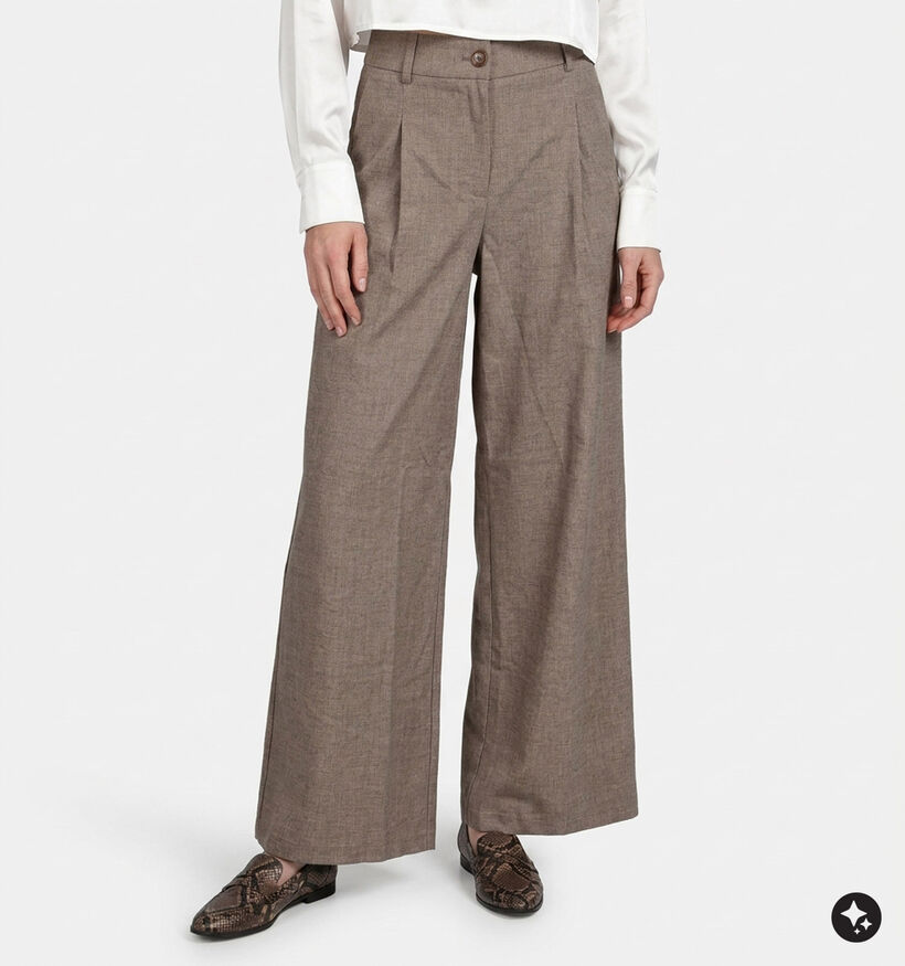 Minuit Douze Wesley Pantalon classique en Beige pour femmes (381852)