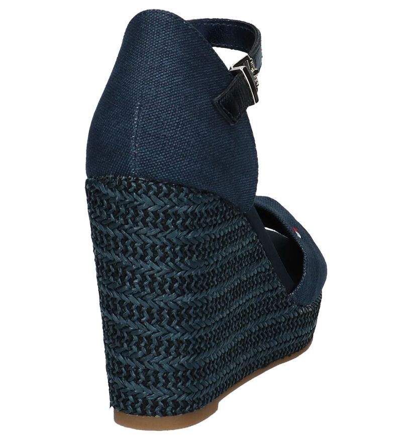 Tommy Hilfiger Sandales à talons en Bleu foncé en textile (212756)