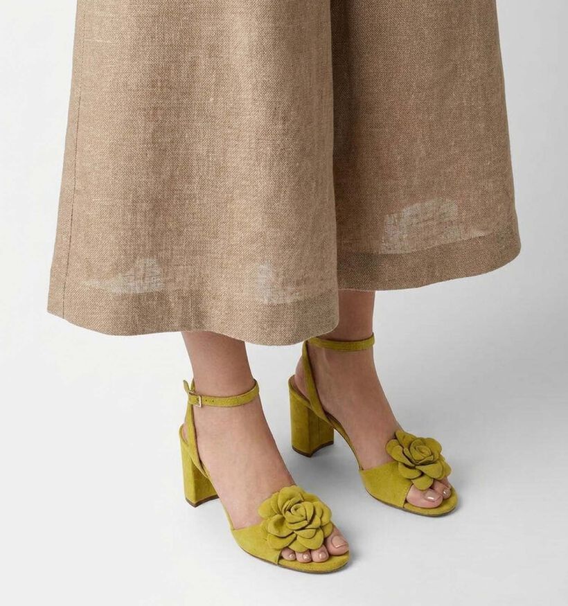 Laurent David Groene Sandalen met Blokhak voor dames (373562)