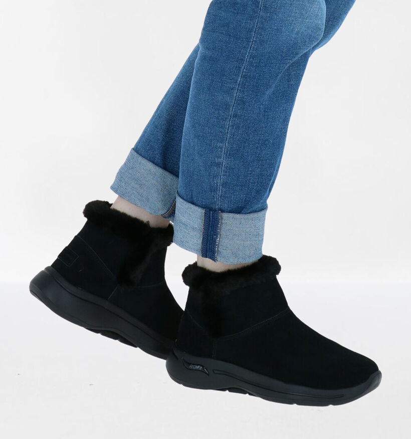 Skechers Go Walk Bottes de Neige en Cognac en nubuck (295686)