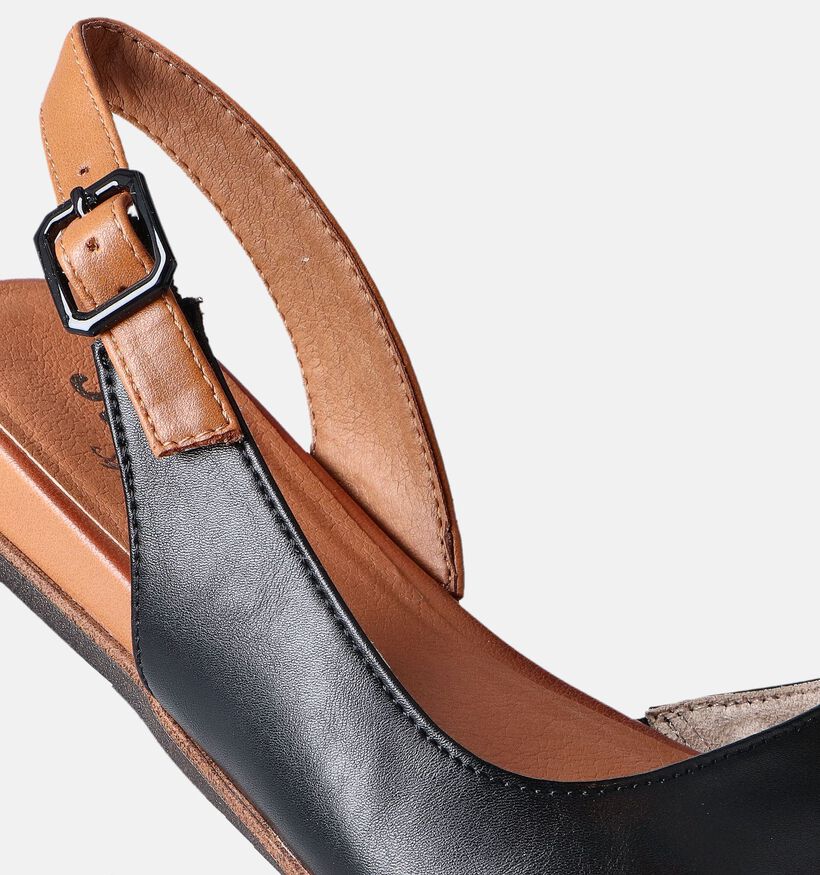Jana Zwarte Platte Sandalen voor dames (354199)