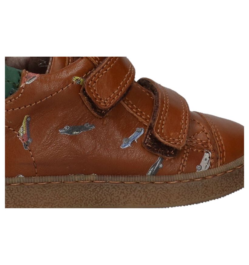 STONES and BONES Pito Cognac Hoge Schoentjes met Velcro in leer (223430)