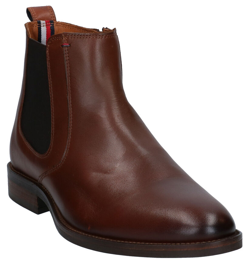 Tommy Hilfiger Essential Cognac Chelsea Boots in leer (279966)