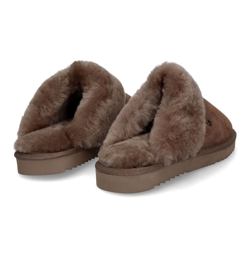 Warmbat Flurry Pantoufles en laine en Cognac pour femmes (329908)