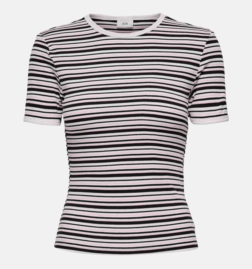 JDY Lada Zwarte Gestreepte T-shirt voor dames (367926)