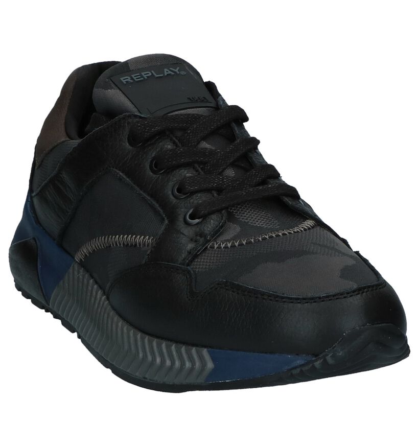 Replay Mug Donker Grijze Slip-on Sneakers in leer (231705)