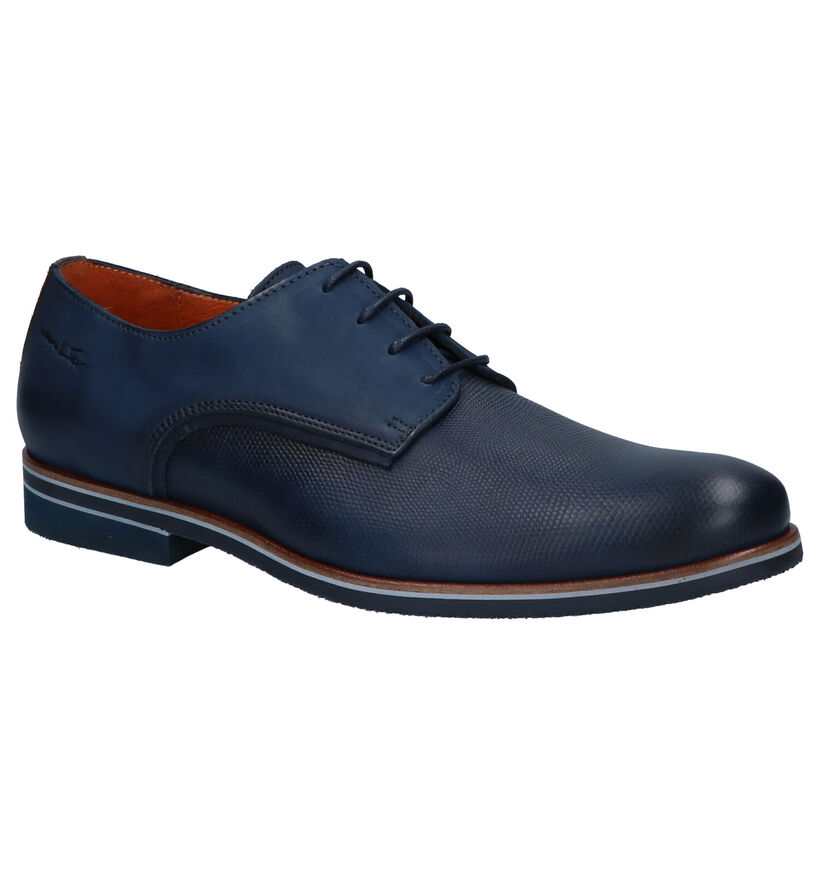 Van Lier Veterschoenen Blauw in leer (272962)