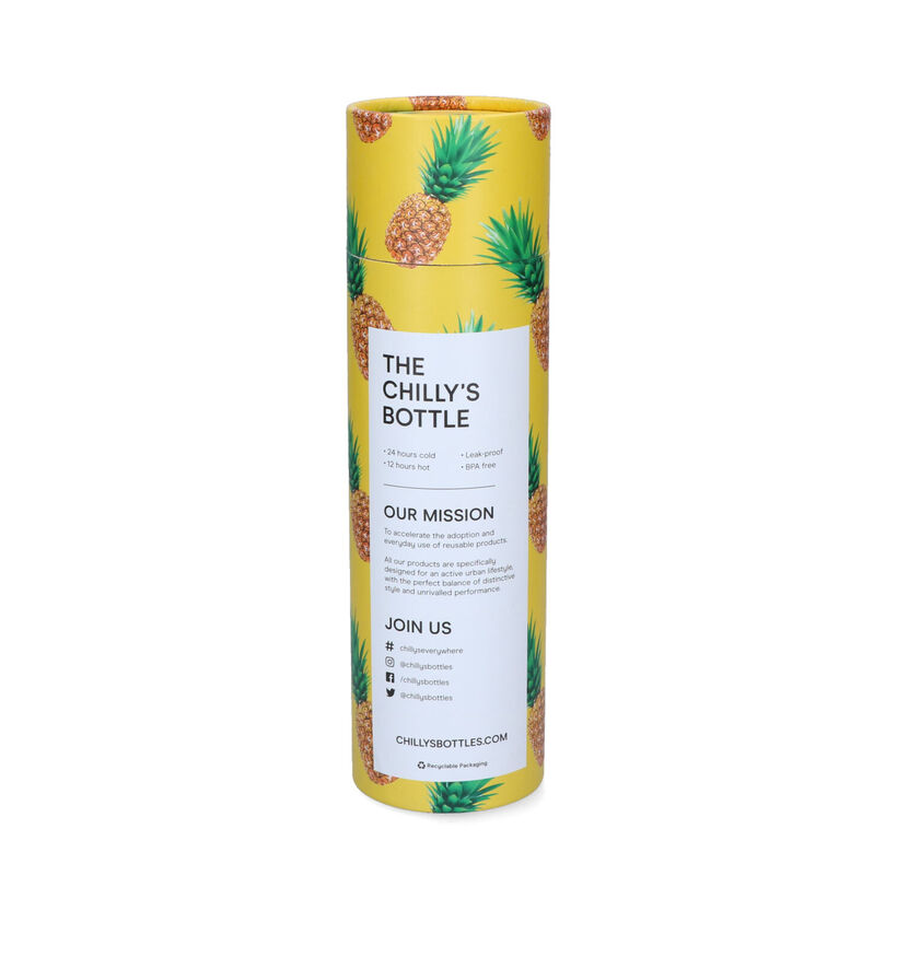 Chilly's Icons Pineappel Gele Drinkfles 500ml voor jongens, meisjes, dames, heren (314616)