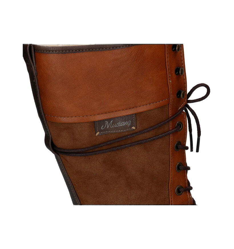 Mustang Bottes à lacets en Cognac en simili cuir (298098)