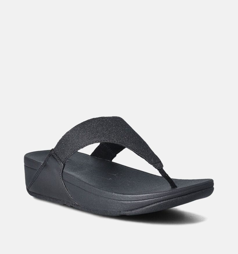 FitFlop Lulu Toepost Zwarte Teenslippers voor dames (353816)